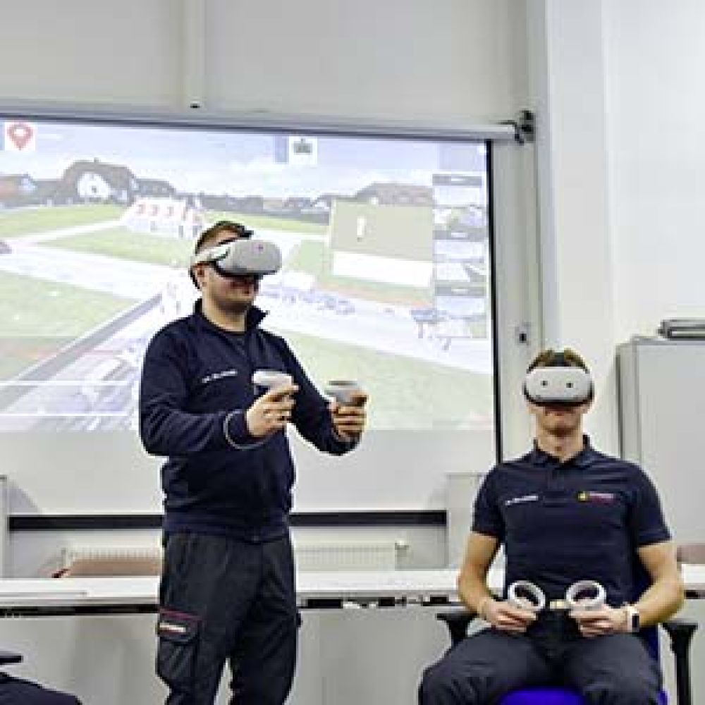 Feuerwehrübung mit VR Brillen